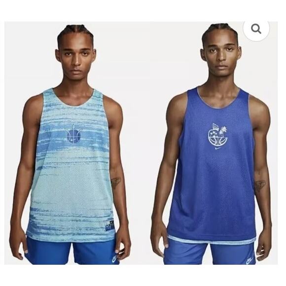 Nike Other - New Nike Mesh Basketball Jersey Reversible Blue DV9606 482 Men's Size L